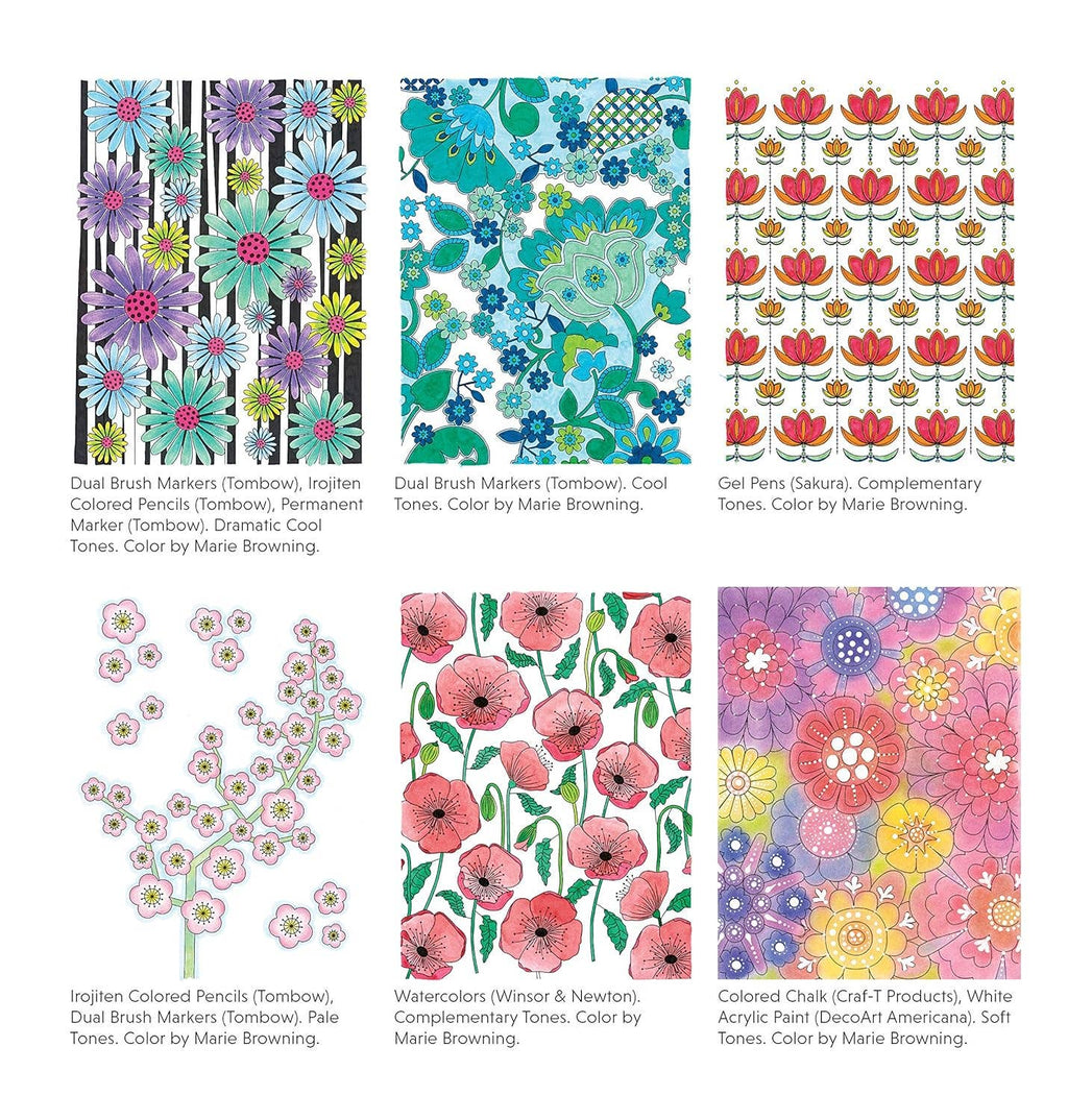 Modern Flowers Coloring Book