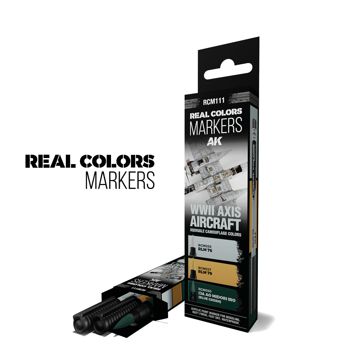 AK Interactive Real Colors Markers WWII Axis Aircraft Squiggle Camouflage Colors