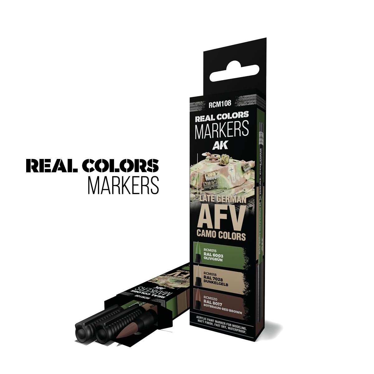 AK Interactive Real Colors Markers Late German AFV Camo Colors