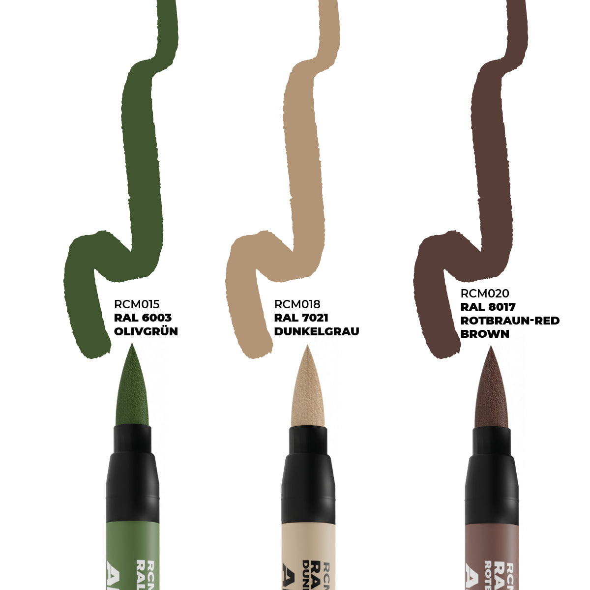 AK Interactive Real Colors Markers Late German AFV Camo Colors