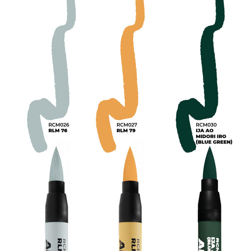 AK Interactive Real Colors Markers WWII Axis Aircraft Squiggle Camouflage Colors