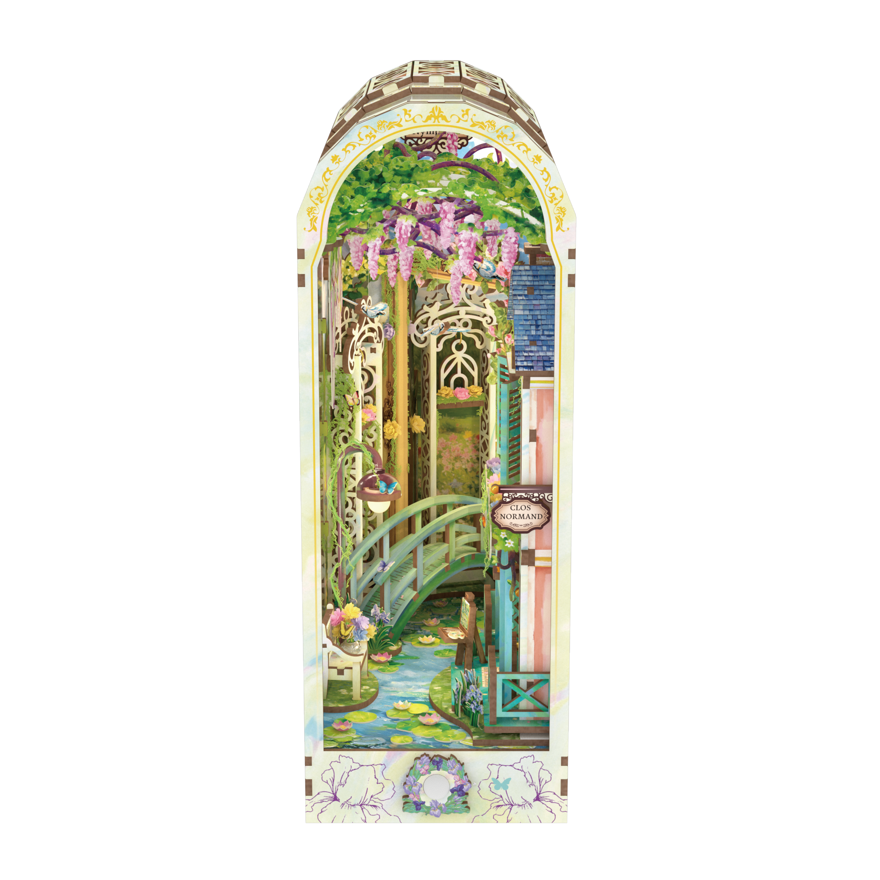 DIY Book Nook Kit: Giverny Garden w/ Dust Cover