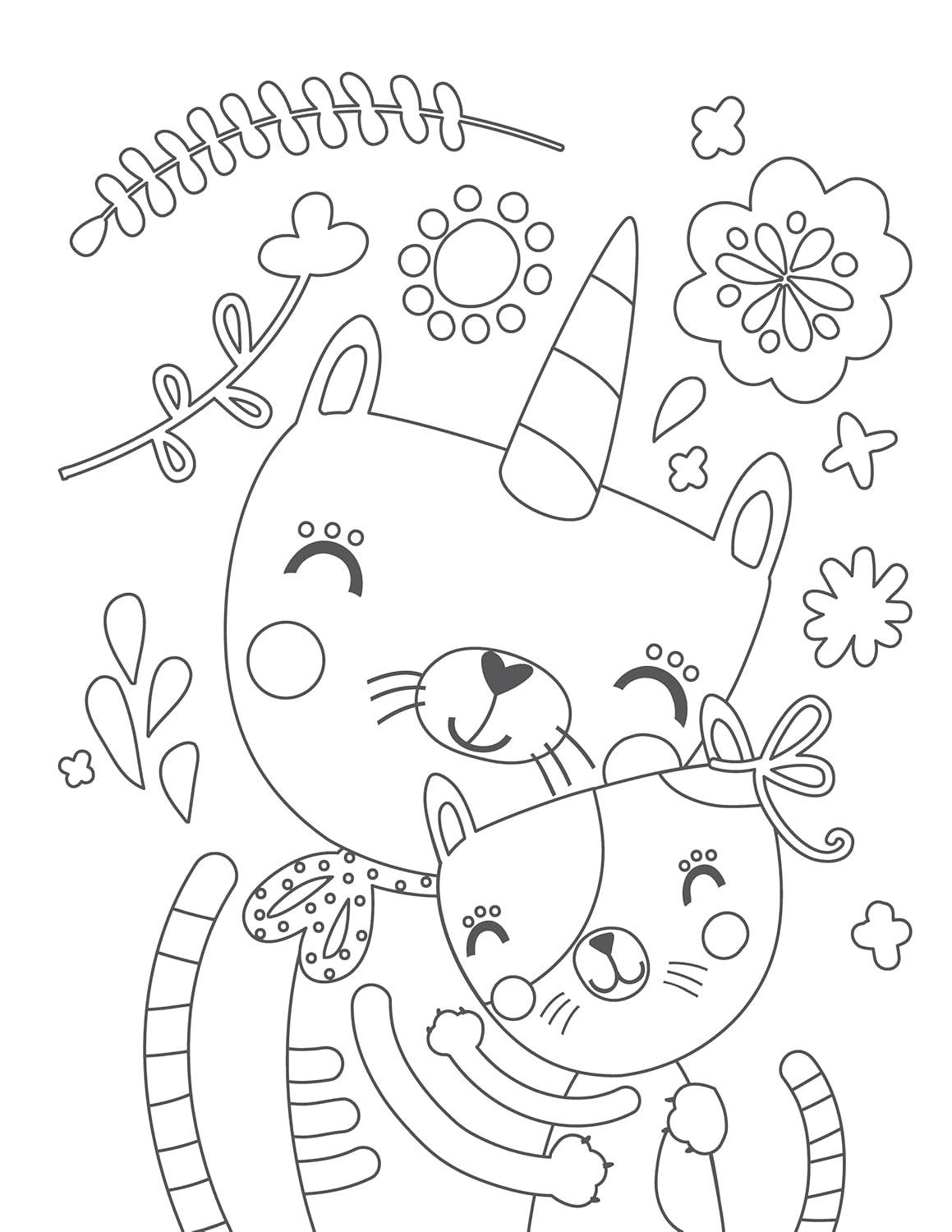 Silly Caticorns Coloring Book