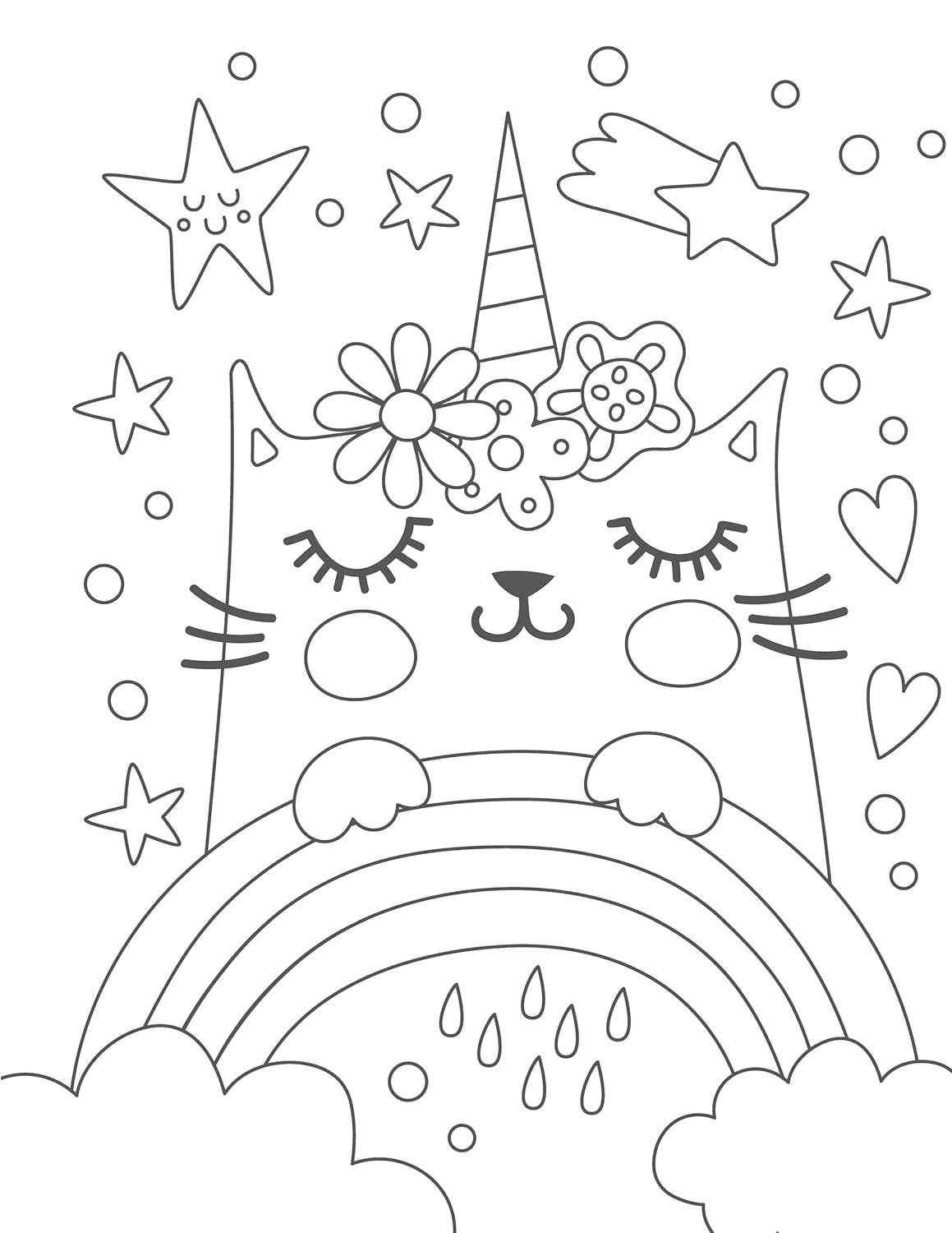 Silly Caticorns Coloring Book