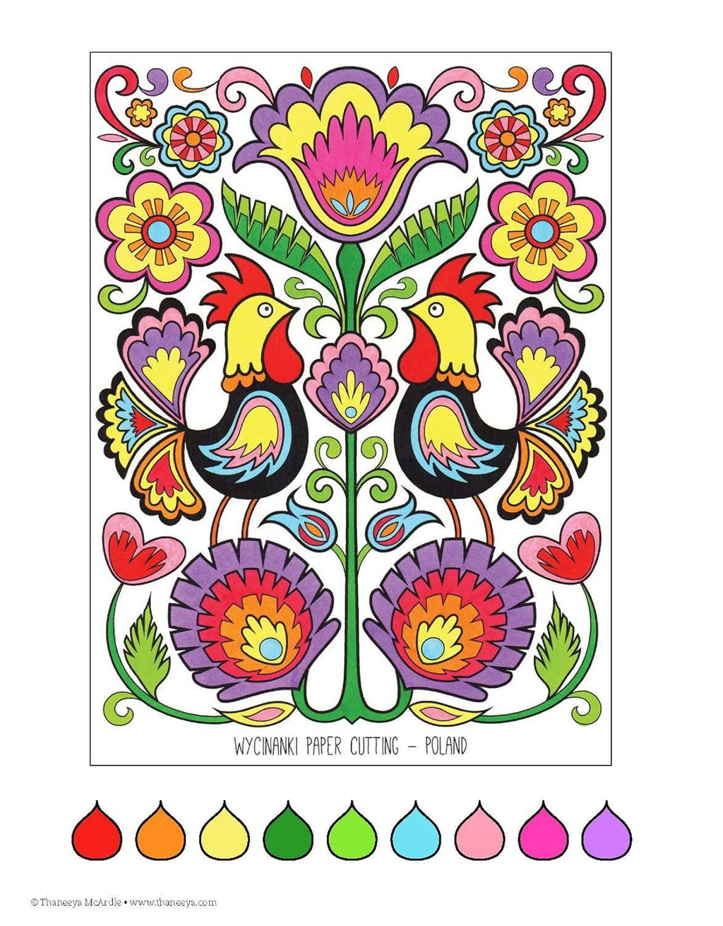 Folk Art Coloring Book - Inspired From Art Around the World