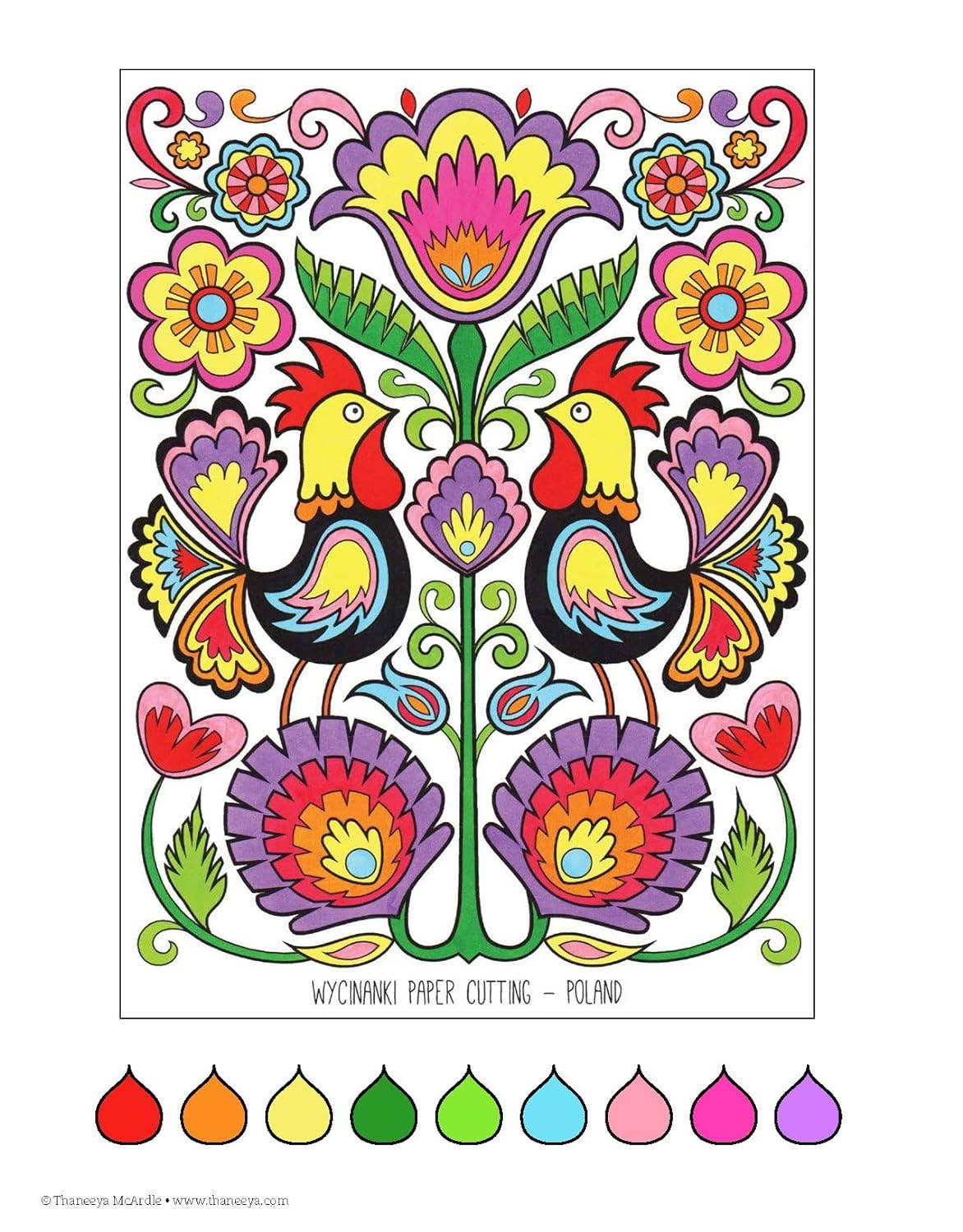 Folk Art Coloring Book - Inspired From Art Around the World