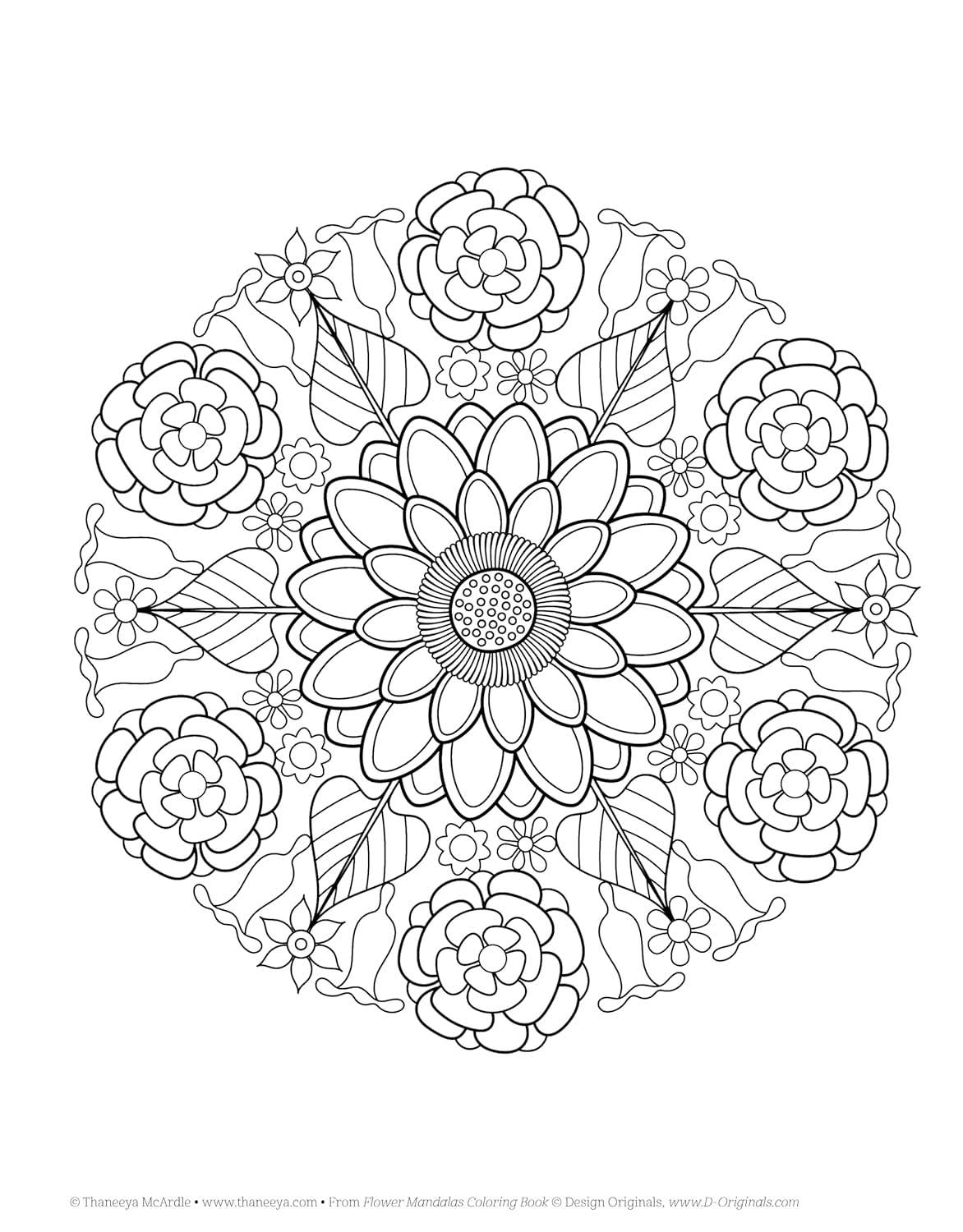 Flower Mandalas Coloring Book