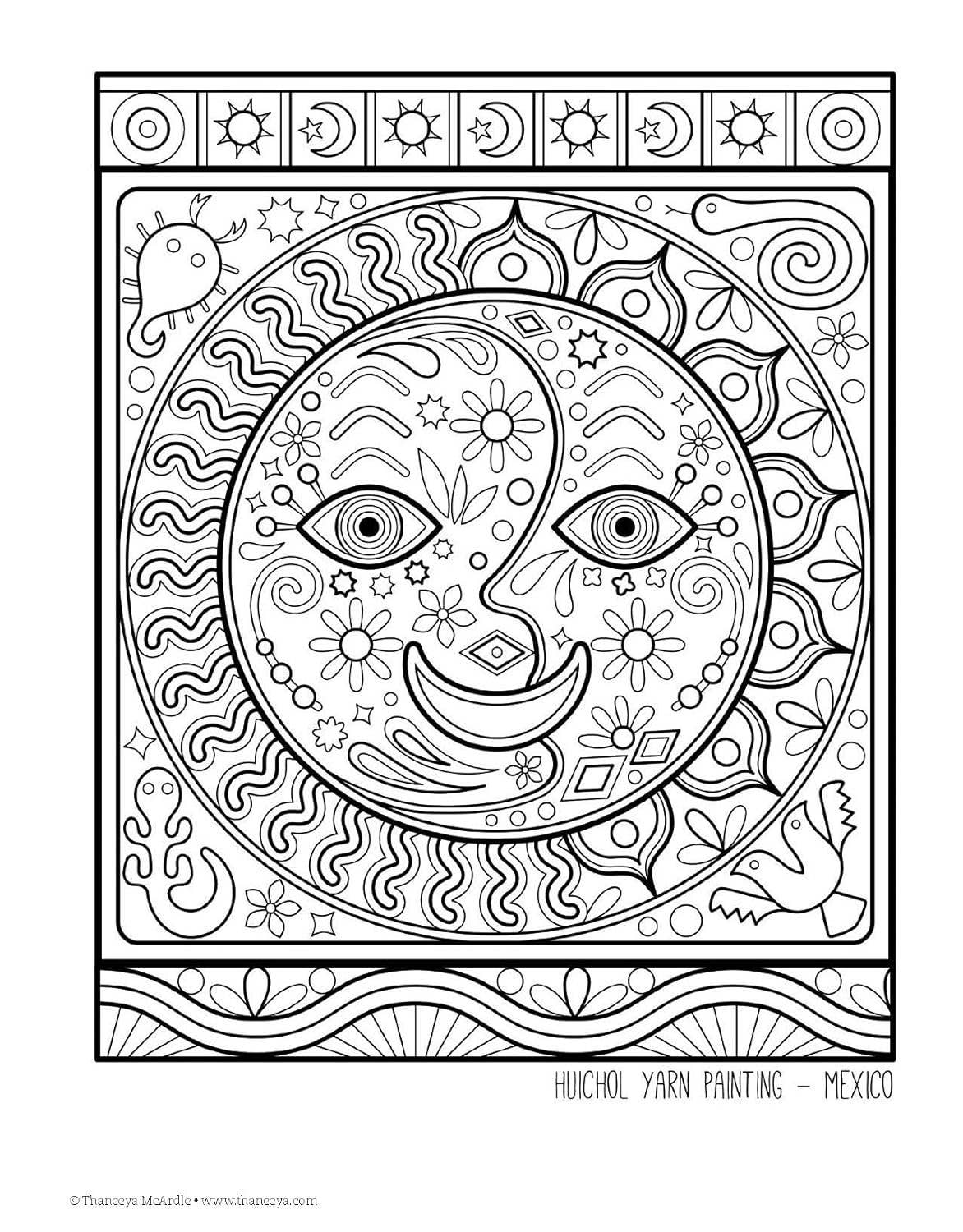 Folk Art Coloring Book - Inspired From Art Around the World