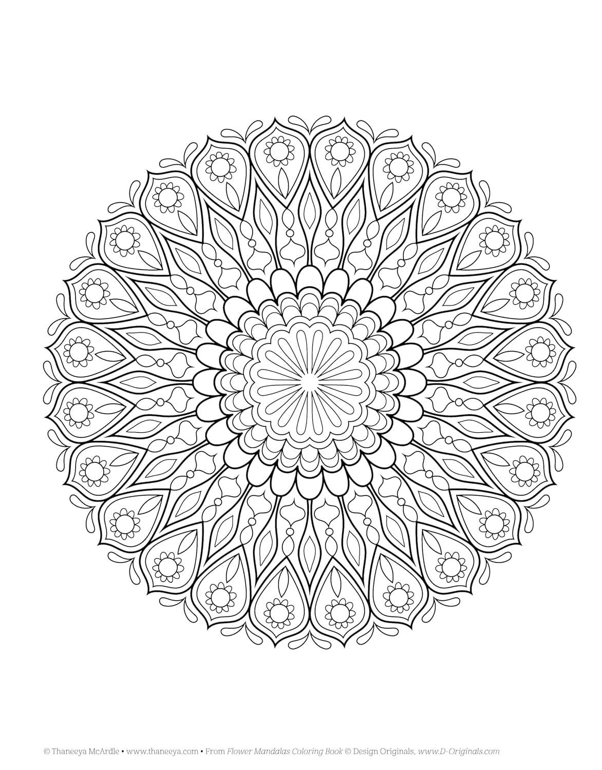 Flower Mandalas Coloring Book