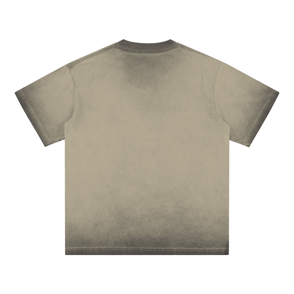 3 Cat Moon Reverse Dyed Loose Cotton T-Shirt