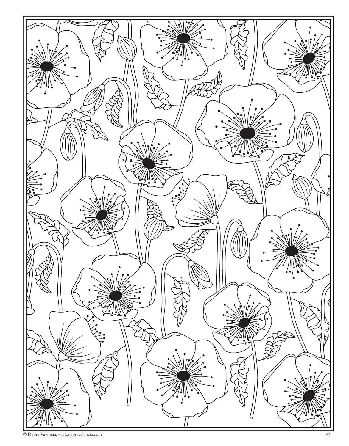 Modern Flowers Coloring Book